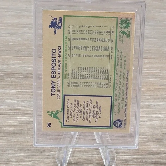 Tony Esposito Signed 1983 O Pee Chee NHL Hockey Card Autographed  Chicago - Picture 2 of 6